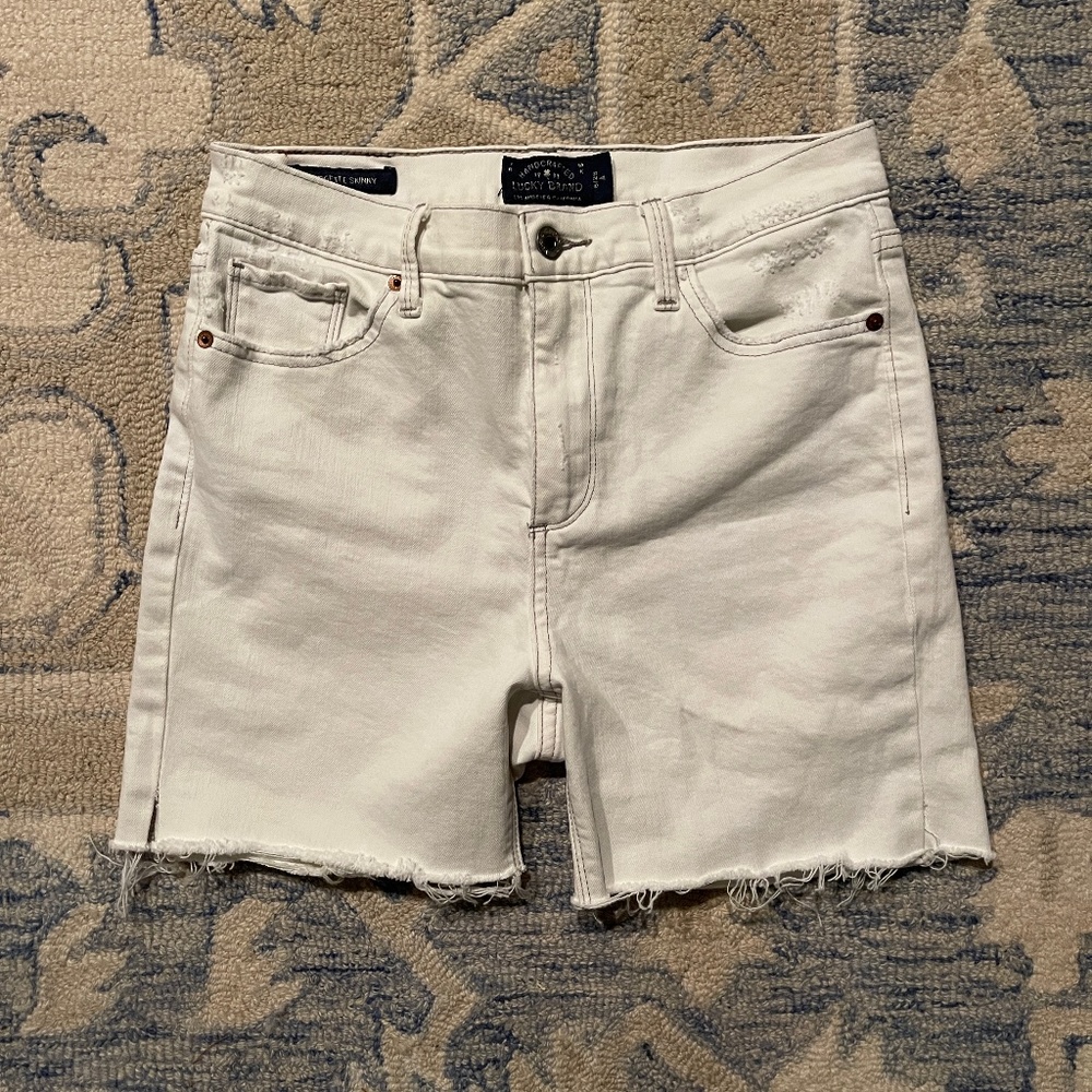Lucky Brand Bridgette Skinny White Shorts